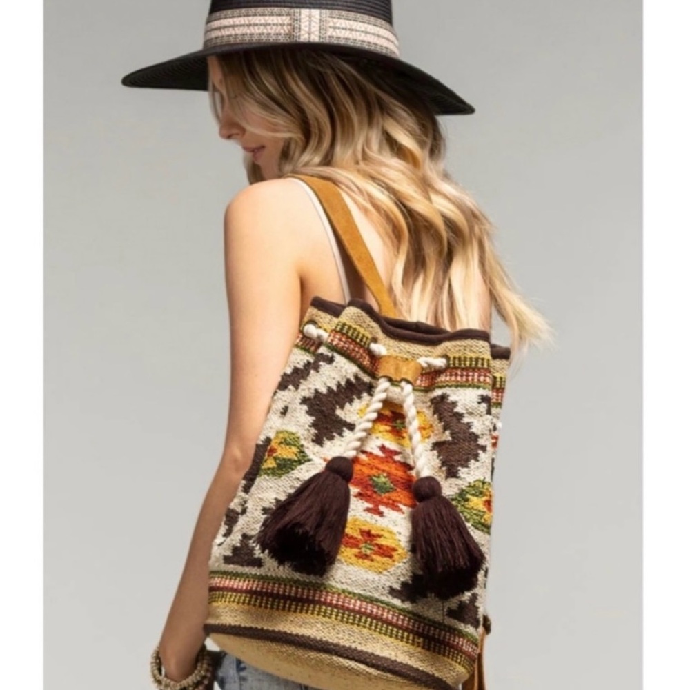 NWT! Bohemian Handmade Ruggine Tote or Backpack - Picture 8 of 11